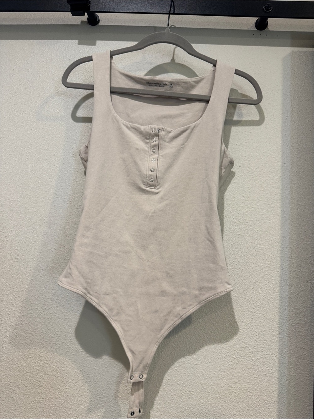 Abercrombie Neutral Henley Bodysuit - Sleeveless Snap Bottom